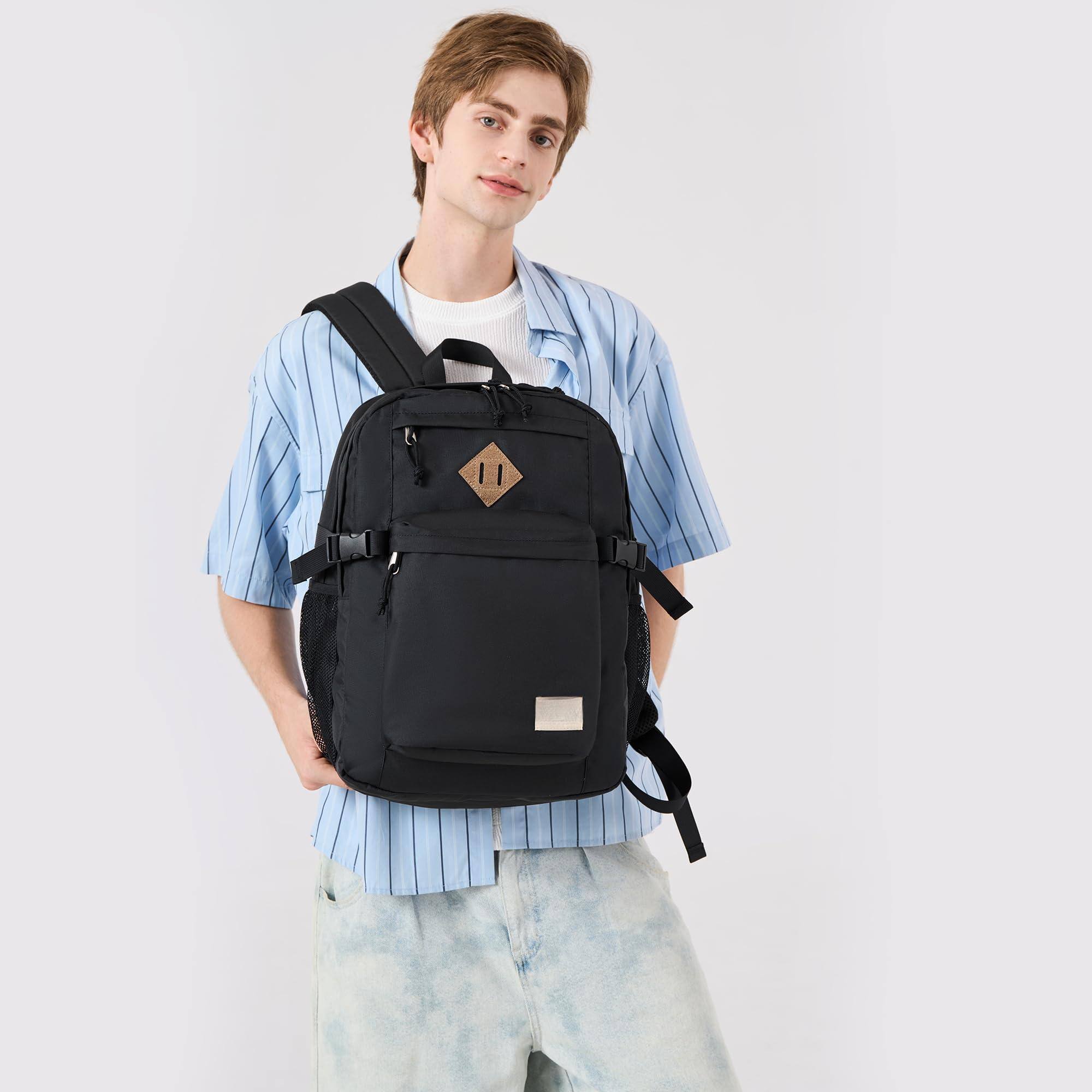 Left. Stamp n Camp - 29l Backpack For School College Bookbag Middle High Backpacks Casual Daypack Travel (black) - Red.