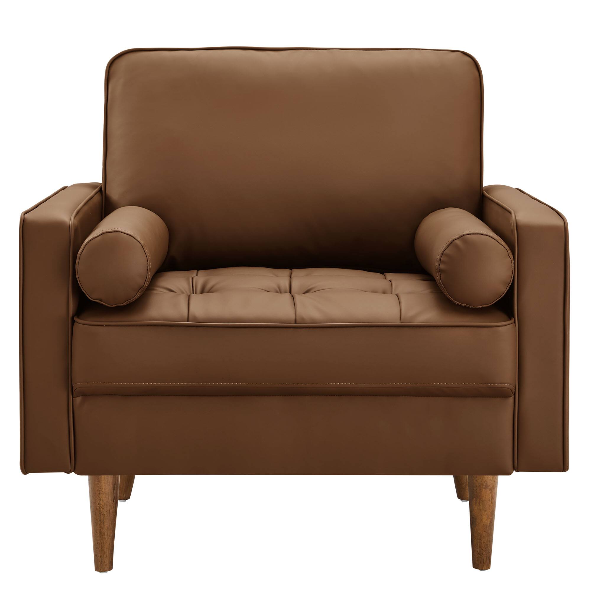 Alt View 2. Modway - Valour Tufted Vegan Leather Accent Armchair by Modway - Brown.