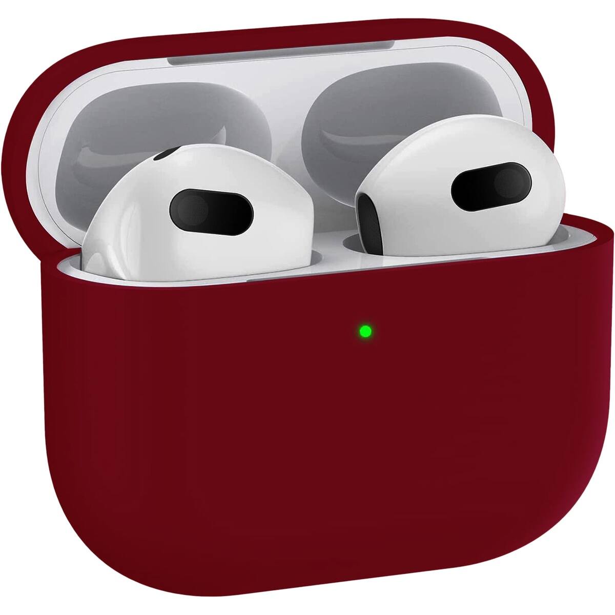 Alt View 12. SaharaCase - Silicone Case for Apple AirPods 3 (3rd Generation 2021) - Burgundy.