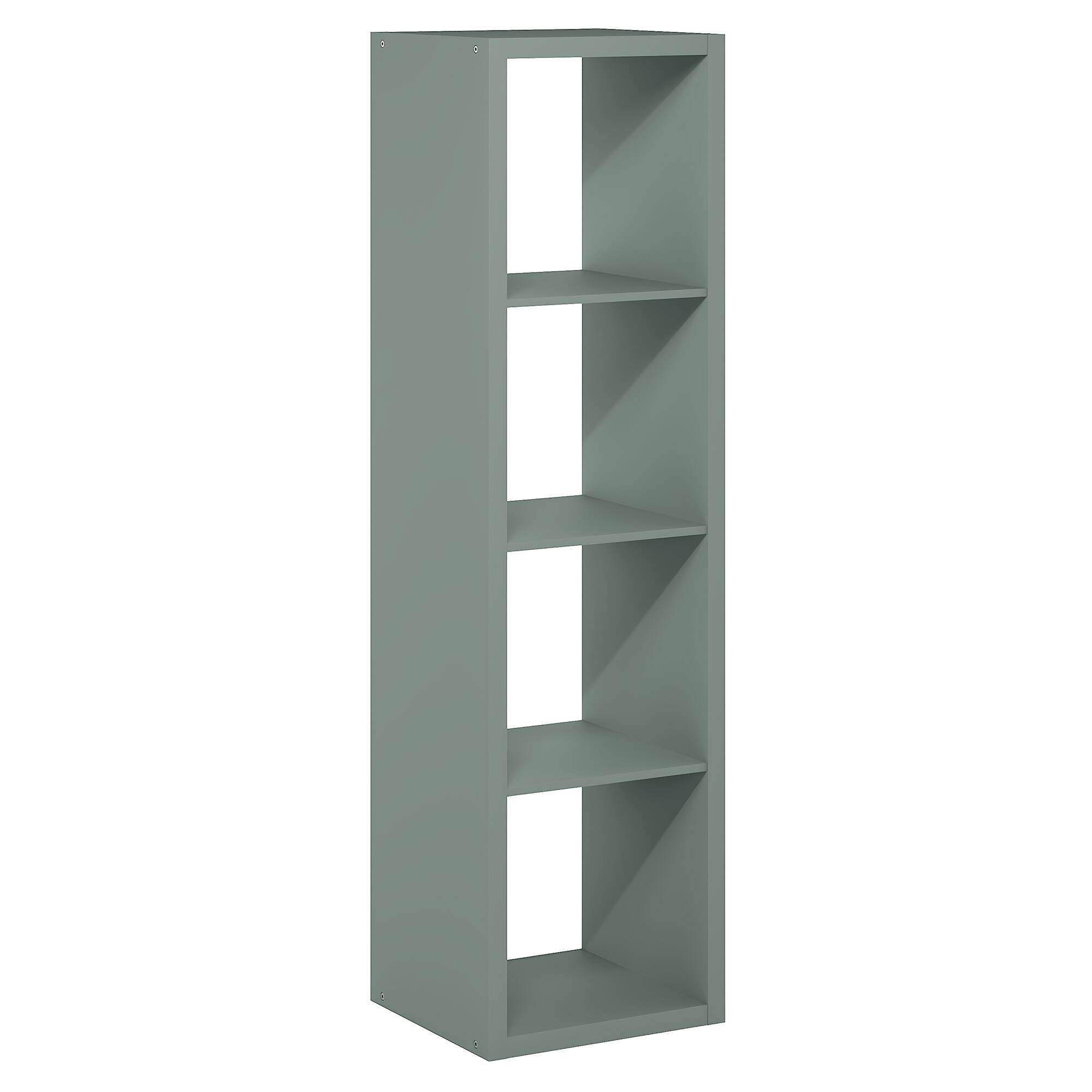 Alt View 5. Furinno - CUBICLE 4-Cube Vertical Thick Frame Bookshelf, Reversible Bookcase with Open Back, for Living Room, Bedroom, Home Office - Sage Green.