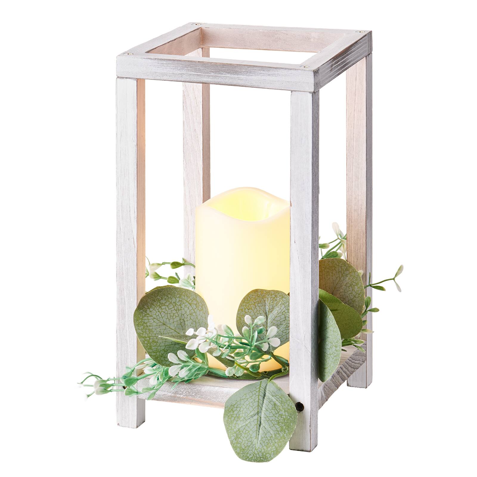 Alt View 5. VEVOR - 12 Set/36 Pcs Wooden Wedding Lantern Centerpiece, Includes 12 Wooden Lantern Candle Holder 12 Flameless LED Candle - White.