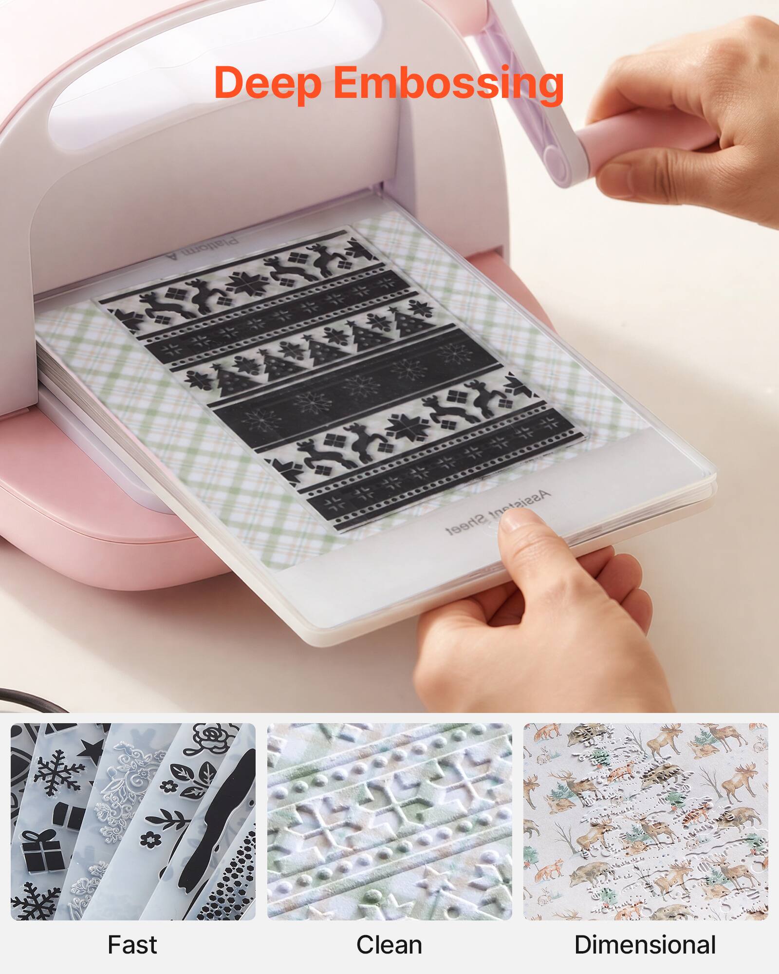 Deep Embossing Platform Assistant Sheet Fast Clean Dimensional