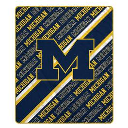 Pegasus - Michigan Wolverines 60" x 70" Diagonal Lined Wordmark Ultra Soft Blanket - Multicolor