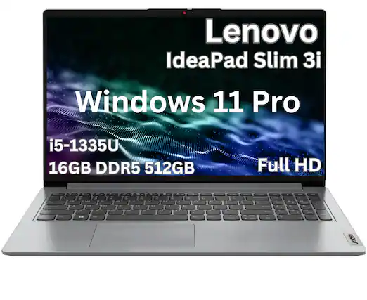 Lenovo IdeaPad Slim 3i Windows 11 Pro i5-1335U 16GB DDR5 512GB Full HD