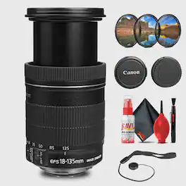 Canon - EF-S 18-135mm f/3.5-5.6 IS Lens w Filter Kit Cleaning Kit + More (International Version)