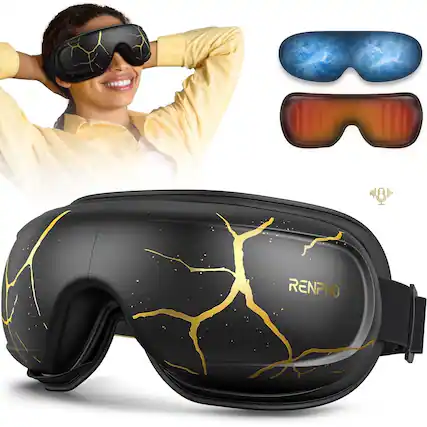 Front. Renpho - Eye Massager with Heat and Cooling Voice Control, Migraine Relief Eye Mask for Migraines, Eye Care Reduce Dry Eyes - Kintsugi.