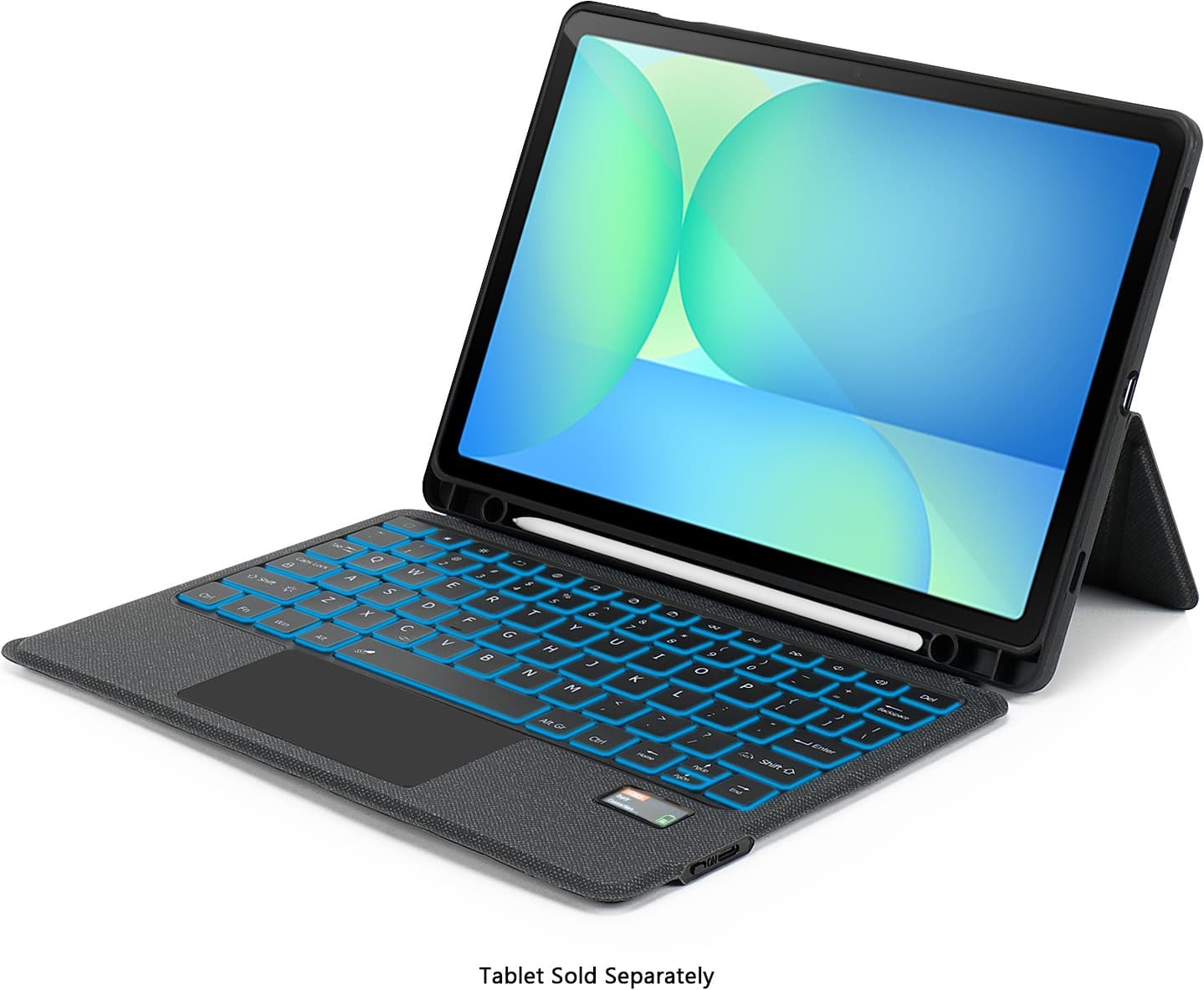 SaharaCase - ProTouch Slim Keyboard Case with Track Pad for Samsung Galaxy Tab S10 Lite (2025) and Tab S10 FE - Black - Front_Zoom