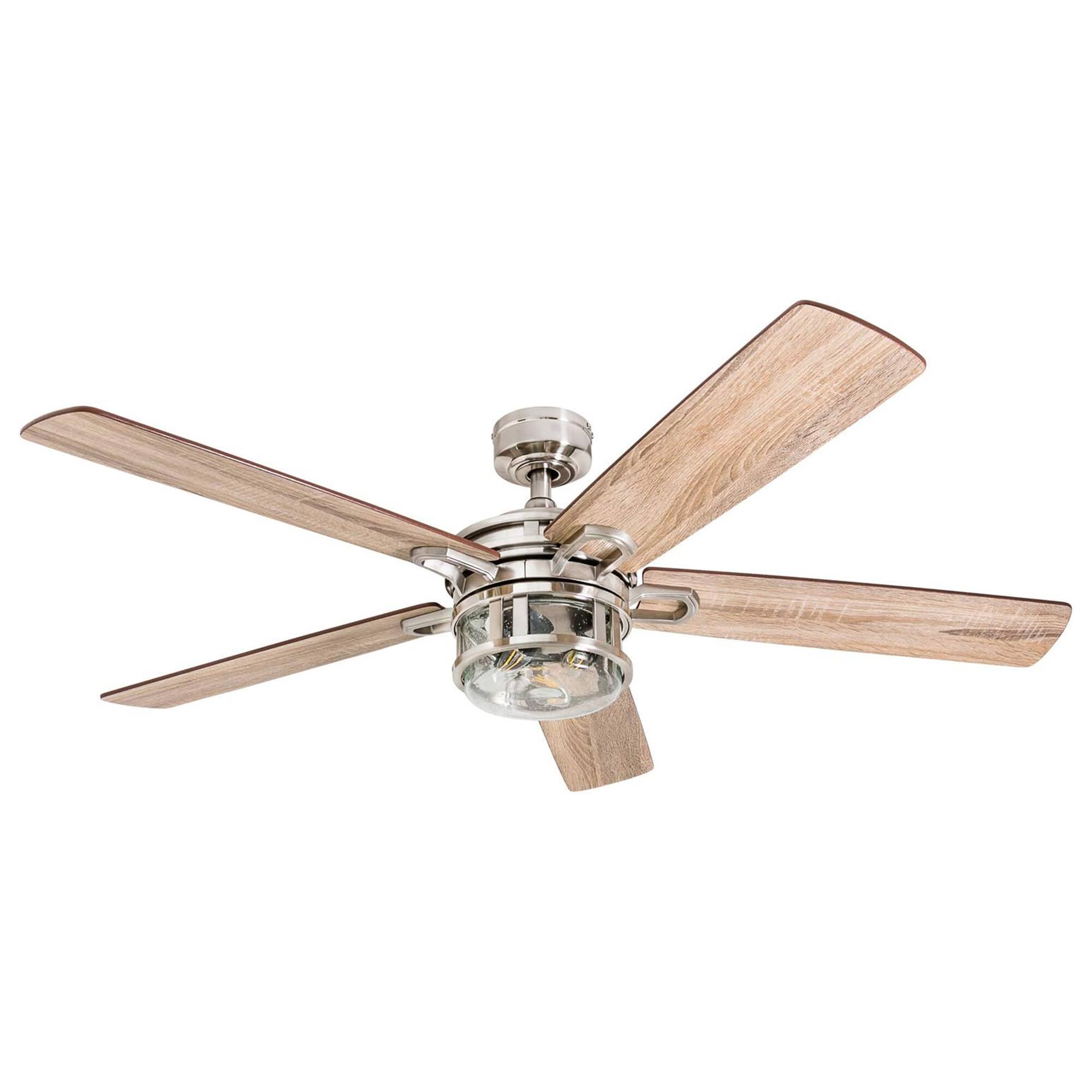 Front. Honeywell - Honeywell Bonterra 52 Inch Ceiling Fan with LED Light & Remote, Brushed Nickel - Brushed Nickel.