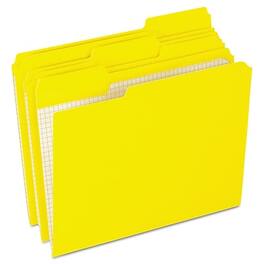 Pendaflex - Recycled File Folder, 1/3-Cut Tab, Assorted, Letter Size, 100/Box (R152 1/3 YEL) - Yellow
