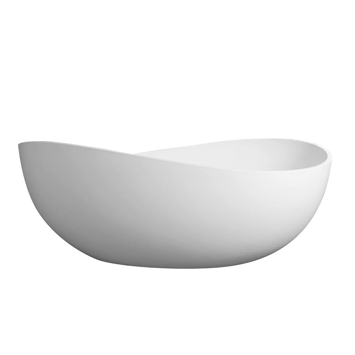 Loheer 63 inch solid surface soaking bathtub, deep soaking bathtub ...