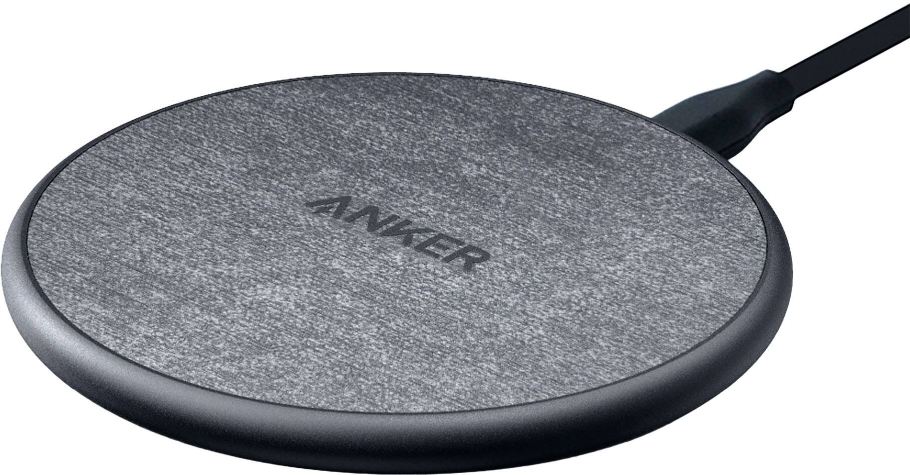 Angle. Anker - 318 7.5W Wireless Charging Pad with Adapter for Qi Devices - Black+Gray.