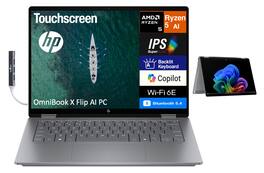HP - OmniBook X Flip 2-in-1 Laptop 14.0 WUXGA Display (AMD Ryzen AI 5 340, 16GB LPDDR5X, 1TB SSD, Win 11 Pro) w/USB Hub - Meteor Silver