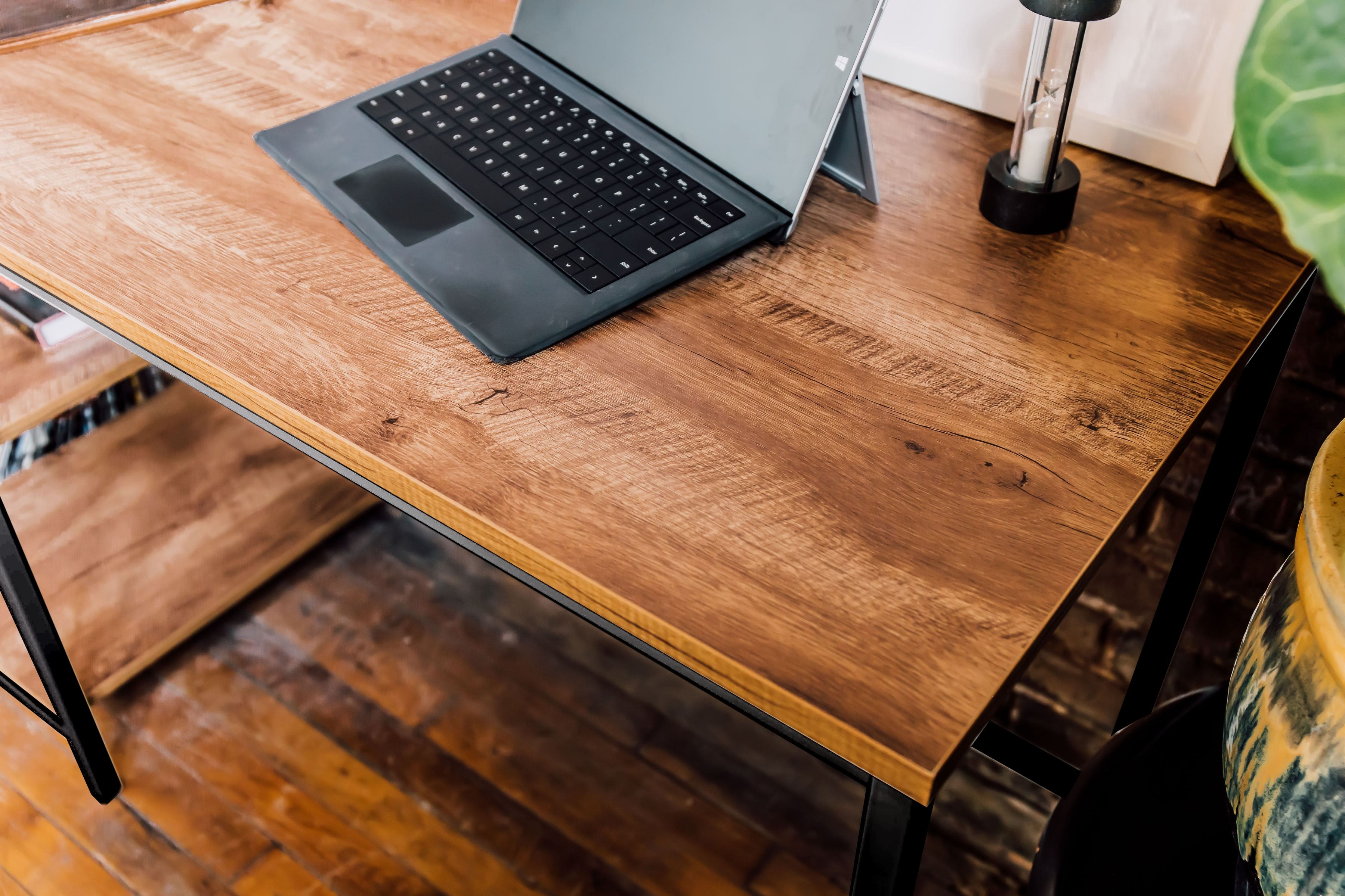 Front. OneSpace - Camden 2 Shelf Computer Desk - Classic Oak.