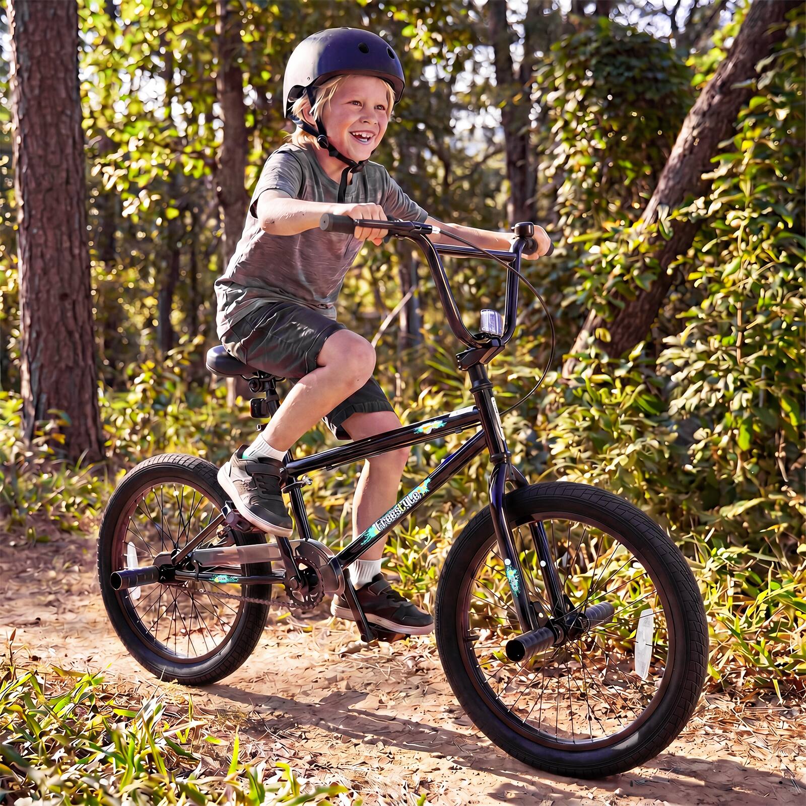 Alt View 4. Costway - Costway Freestyle BMX Bike, 20" Trick Bicycle with 360 Degree Steering, Adjustable Seat - Black.
