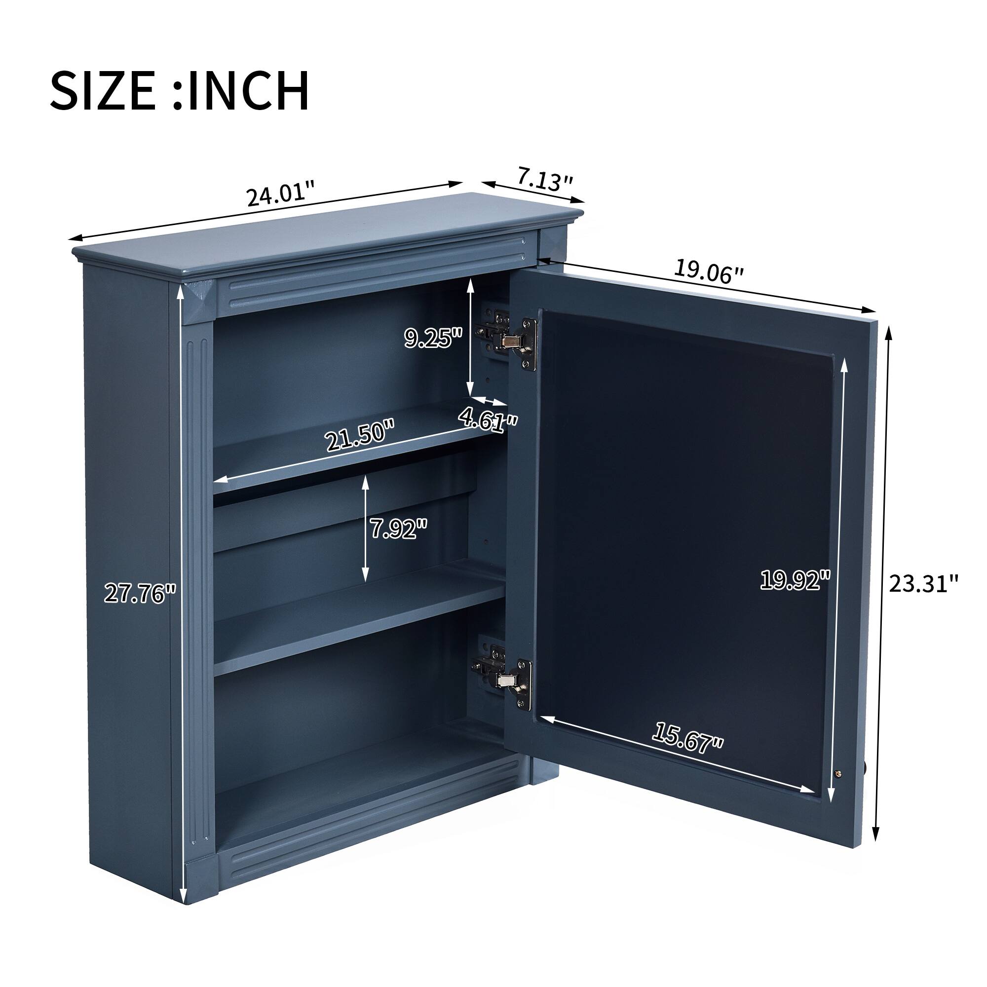 SIZE : INCH  
24.01"  
7.13"  
19.06"  
9.25"  
21.50"  
4.61"  
7.92"  
27.76"  
19.92"  
23.31"  
15.67"
