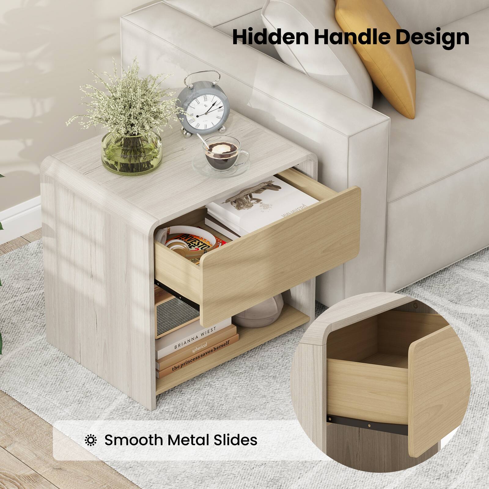 Hidden Handle Design

II Seass 2 20 14 = il il

INVESTO

WIEST BRIANNA Accinerge herself the princess saves herself

Smooth Metal Slides