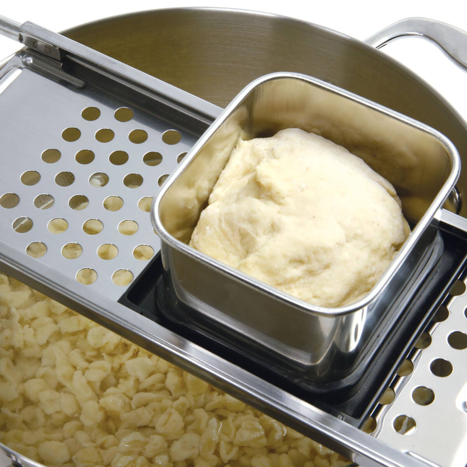 Alt View 1. Norpro - Stainless Steel Spaetzle Maker with Non-Slip Handle - Silver.
