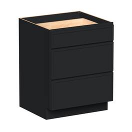 Boyel Living - 27-in W x 34.5-in H x 24-in D Shaker RTA Kitchen Base Cabinet with Soft-Close - Black
