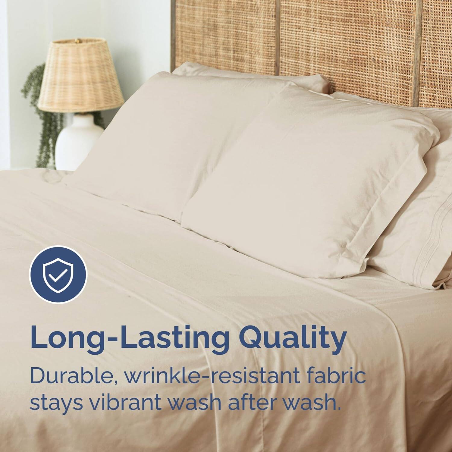 Long-Lasting Quality  
Durable, wrinkle-resistant fabric stays vibrant wash after wash.