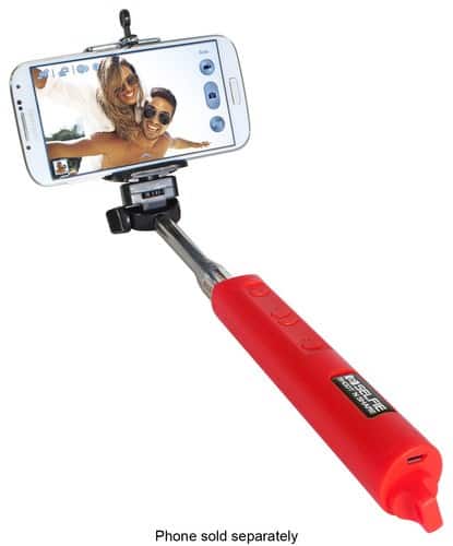 Angle. Digital Treasures - Shoot 'N Share Bluetoth Selfie Stick - Red.