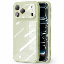 Dteck - Silicone Case with Glass Camera Lens Cover for Apple iPhone 17 Pro Max, Heat Dissipation Cooling Bumper Design - Green