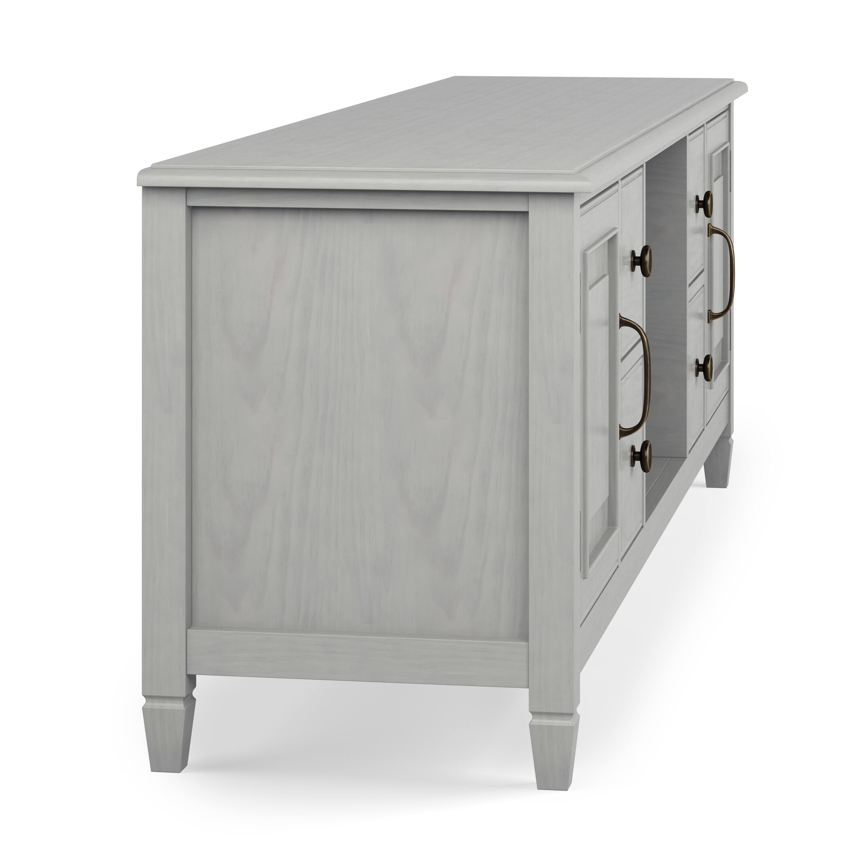 Alt View 1. Simpli Home - Connaught SOLID WOOD 72 inch Wide TV Stand in Fog Grey For TVs up to 80 inches - Fog Grey.