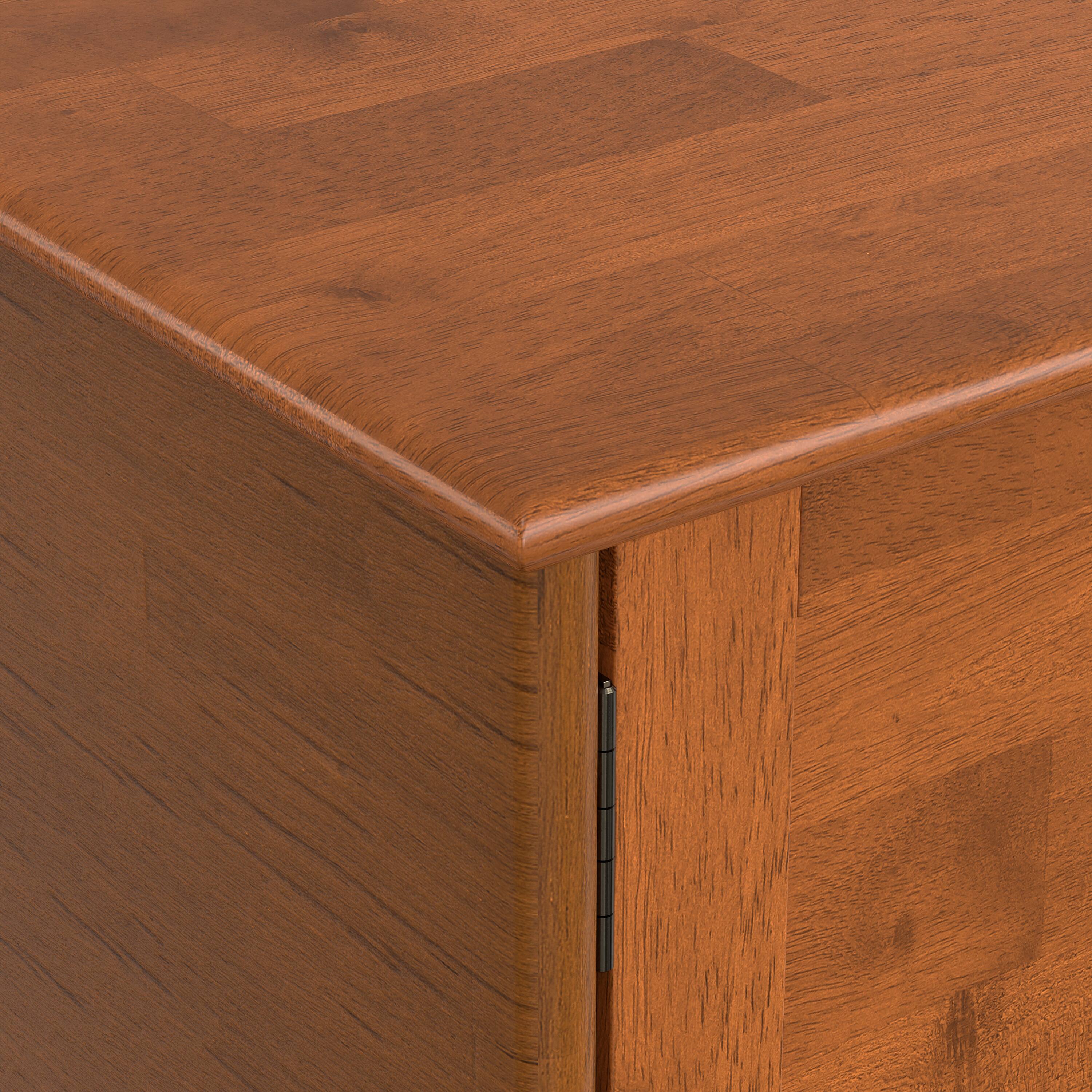 Alt View 4. Simpli Home - Draper 60W Low TV Stand with Doors and Shelves - Teak Brown.