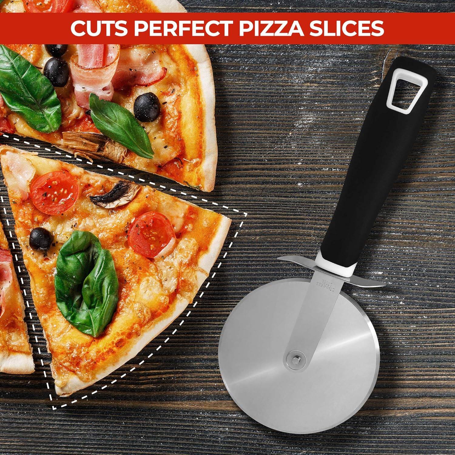 Cuts perfect pizza slices.