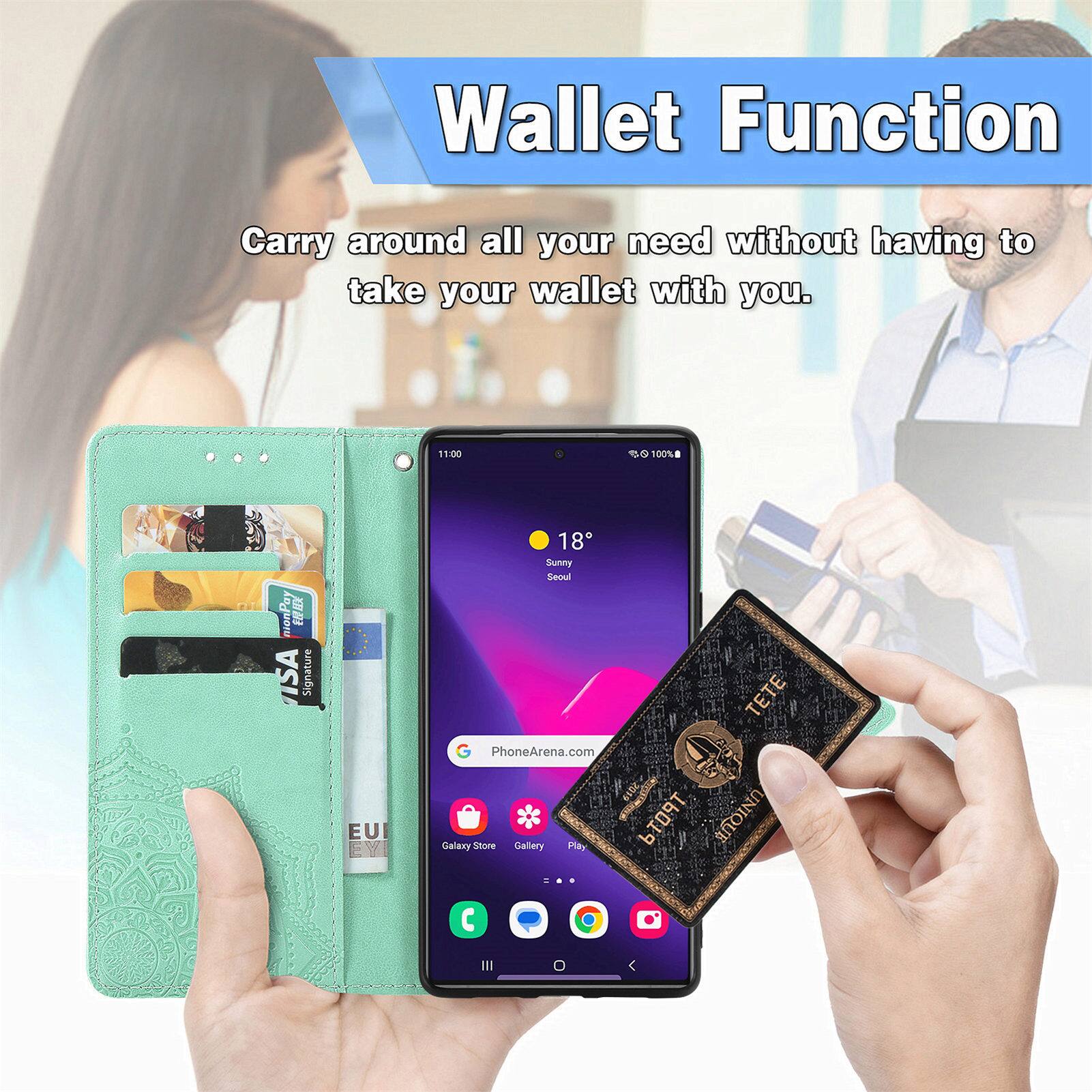 Wallet Function  
Carry around all your need without having to take your wallet with you.  

11:00  
100%  
nvoy  
EE  
ISA  
Signature  
EU  
18  
Sunny  
Seoinul  
TETE  
PhoneArena.com  
1  
UNIQUE  
Galaxy Store  
Gallery  
Play