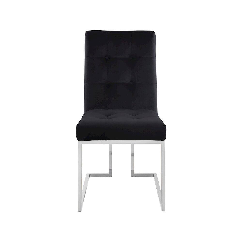 Alt View 2. Meridian Furniture - Alexis Black Velvet Dining Chair, Set of 2 - Black.