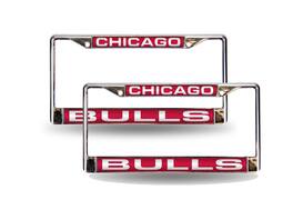 Rico Industries - Chicago Bulls NBA Chrome Metal Laser Cut License Plate Frame - Set of 2 Frames - Multi