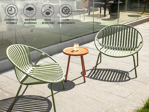 EXTREMELY DURABLE
WEATHER RESISTANT
FADE-RESISTANT
LOW MAINTENANCE