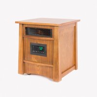 Lifesmart - 8 Element Infrared Heater Wood Cabinet - Dark Oak - Front_Zoom