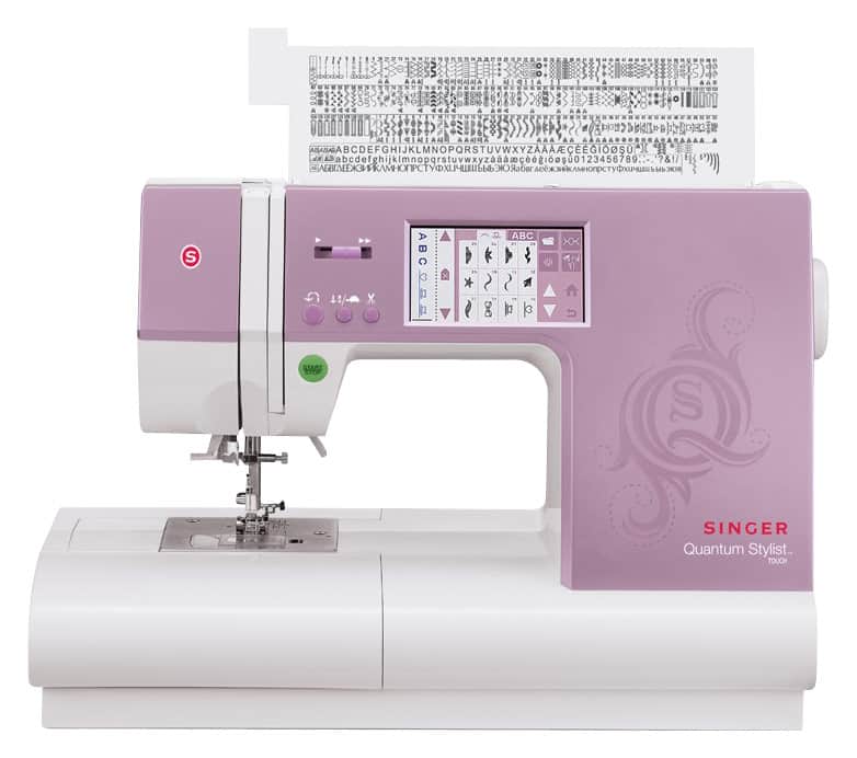 Front. Singer - QUANTUM STYLIST TOUCH 960-Stitch Sewing Machine - Pink/White.