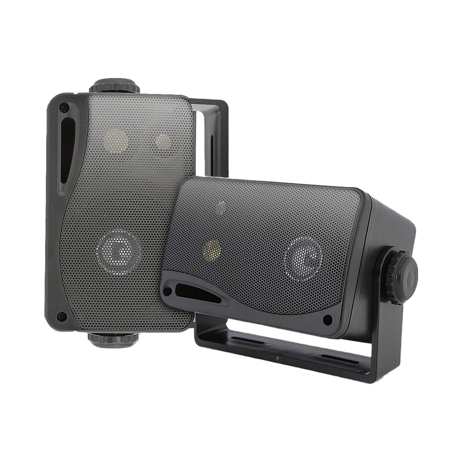 Pyle - PLMR24B 3.5'' 200 Watt 3-Way Indoor/Outdoor Wall Mount Audio Speakers ( Pair) - Black