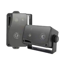 Pyle - PLMR24B 3.5'' 200 Watt 3-Way Indoor/Outdoor Wall Mount Audio Speakers ( Pair) - Black
