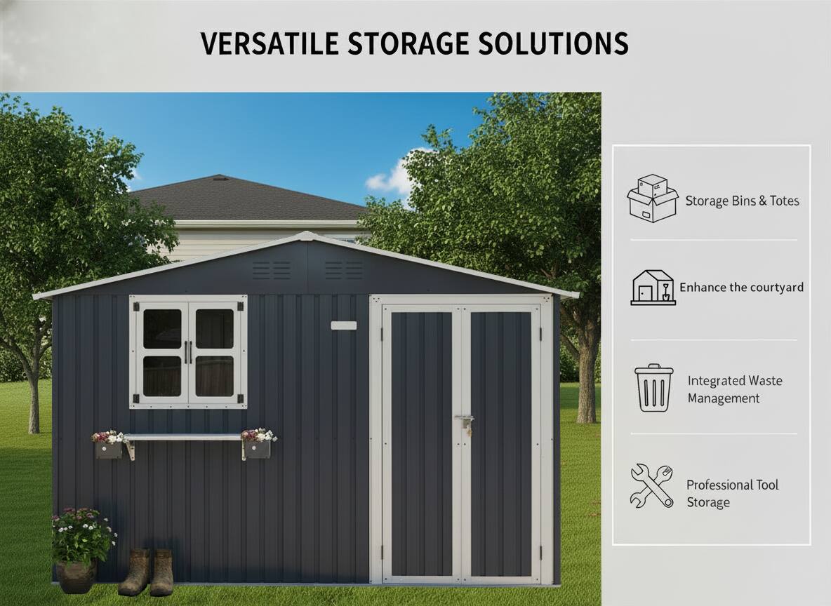 VERSATILE STORAGE SOLUTIONS

- Storage Bins & Totes
- Enhance the courtyard
- Integrated Waste Management
- Professional Tool Storage