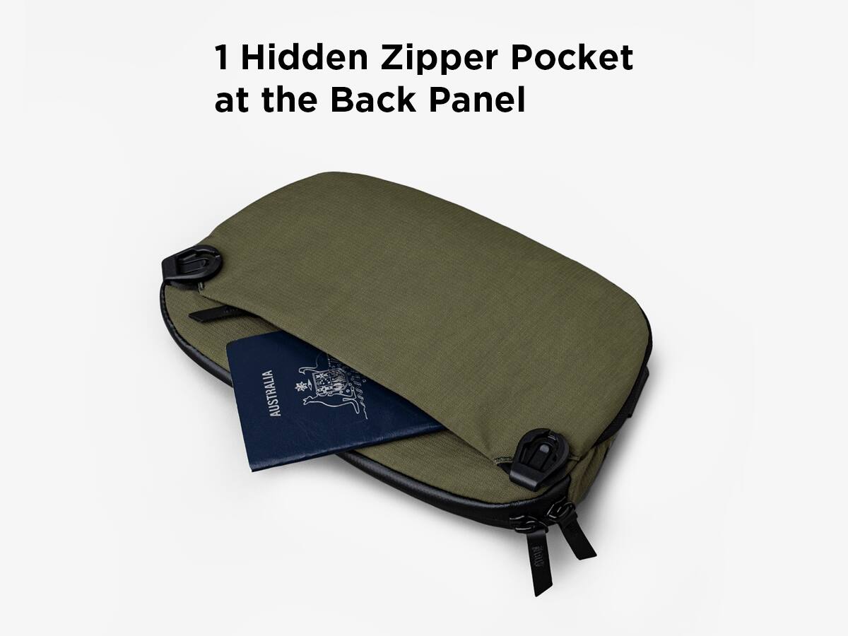 1 Hidden Zipper Pocket at the Back Panel