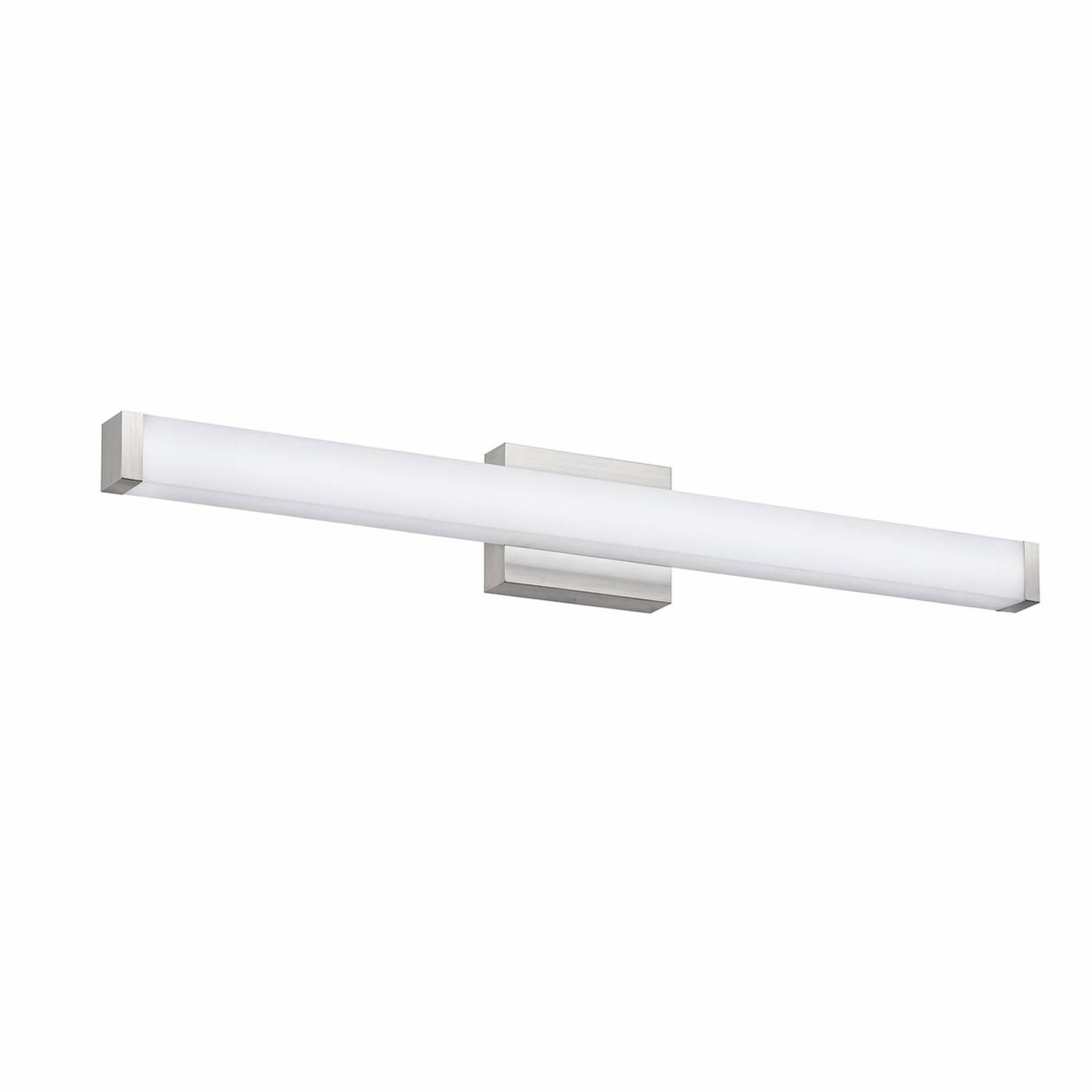 Alt View 3. RYHNUYNE - Brushed Nickel LED Bathroom Vanity Light – 33-Inch 18W Cool White 6000K Wall-Mounted Fixture.