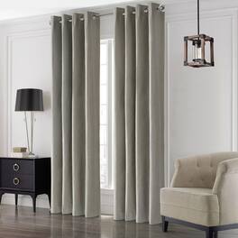 Commonwealth Home Fashions - Commonwealth Edison Grommet Dressing Window Curtain Panel - 52x95" Light Grey - Light Gray