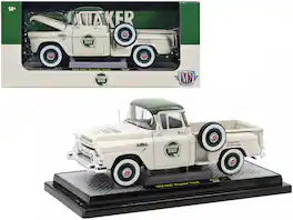 M2 - 1958 GMC Stepside Pickup Truck Top "Quaker State" Limited Edition to 6650 pieces Worldwide 1/24 - Light Beige With Green