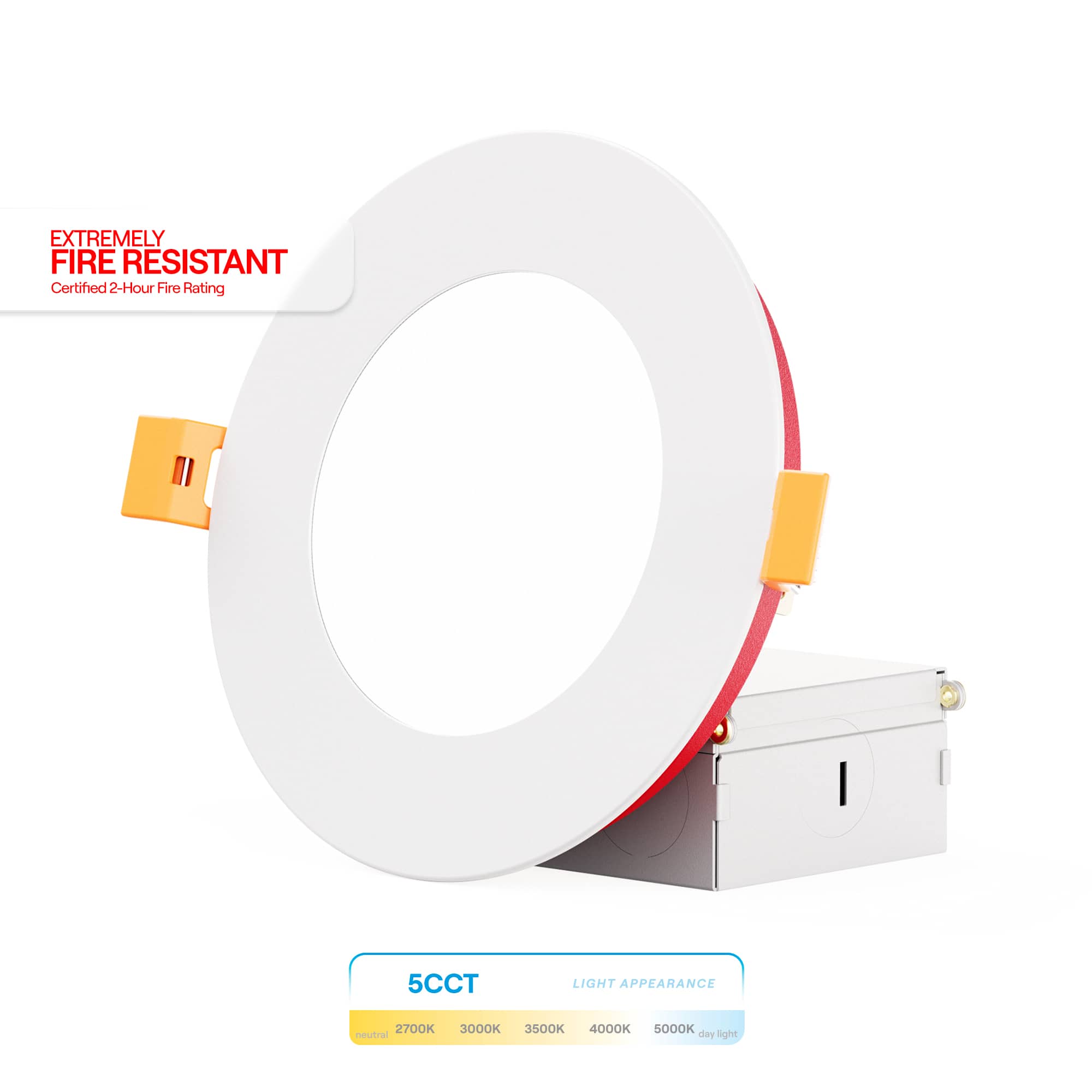 Infibrite - 4 In. Ultra-Thin Recessed LED Downlight 9W 750LM 5CCT Selectable Fire Rated, Wet Rated, Triac Dimmable 6-Pack - White price history on PriceWatchPro