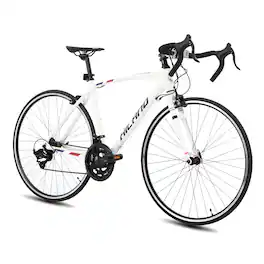 HILAND - Alliance 700c Adult Road Bike for Mens Womens, 14 Speeds Aluminum Frame, Road Bicycle Medium Frame - White