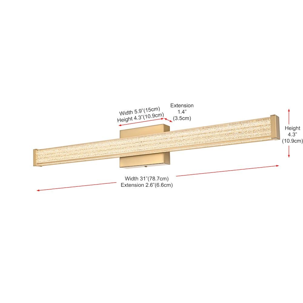 Living District - Jaxx 31 Inch Led Wall Sconce In - Satin Gold price history on PriceWatchPro