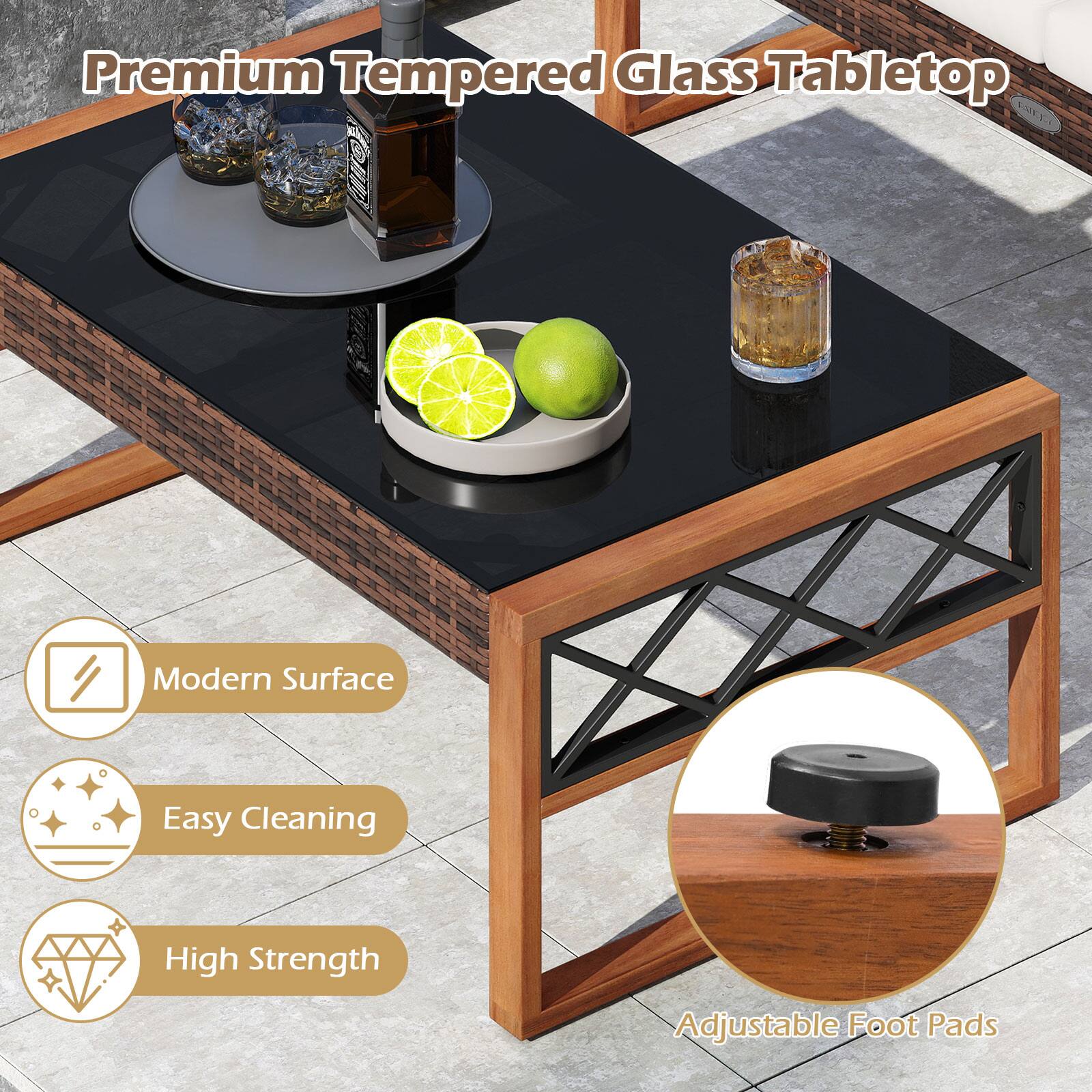 Premium Tempered Glass Tabletop

Modern Surface  
Easy Cleaning  
High Strength  
Adjustable Foot Pads