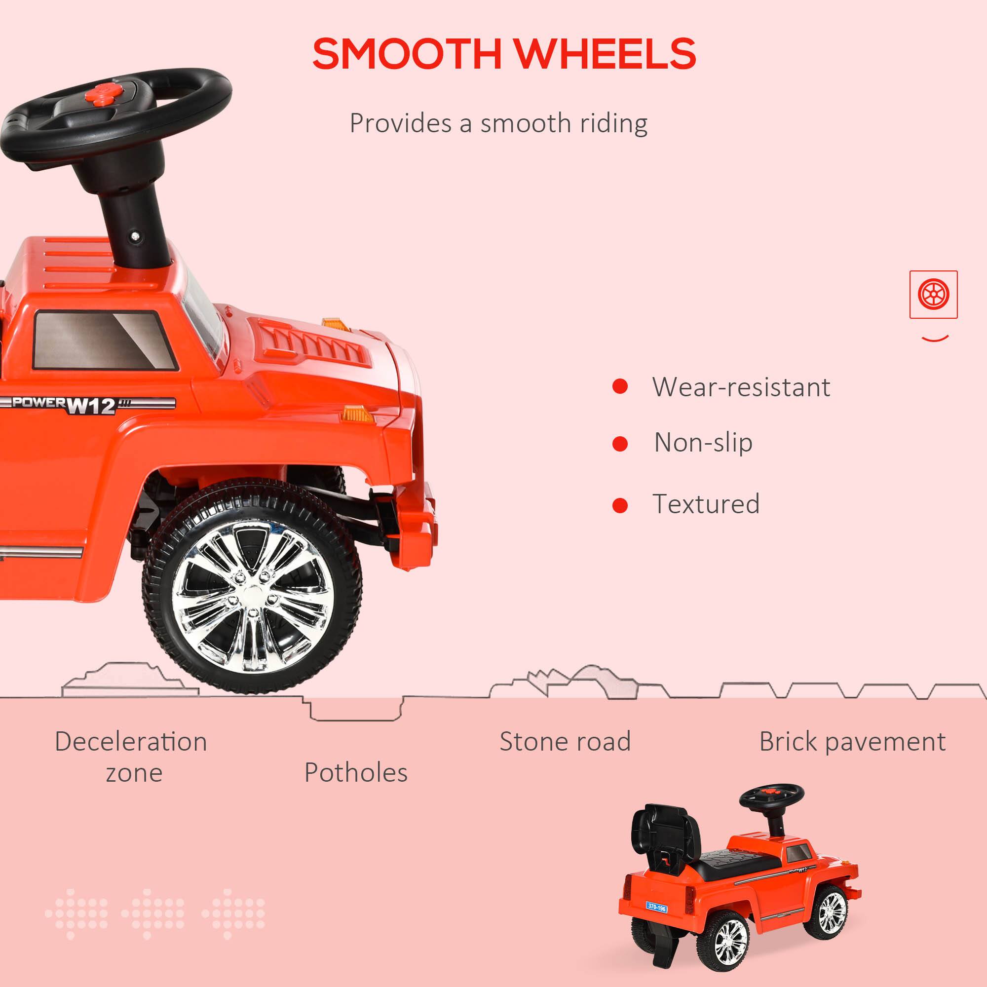 SMOOTH WHEELS  
Provides a smooth riding  

- Wear-resistant  
- Non-slip  
- Textured  

Deceleration zone  
Potholes  
Stone road  
Brick pavement