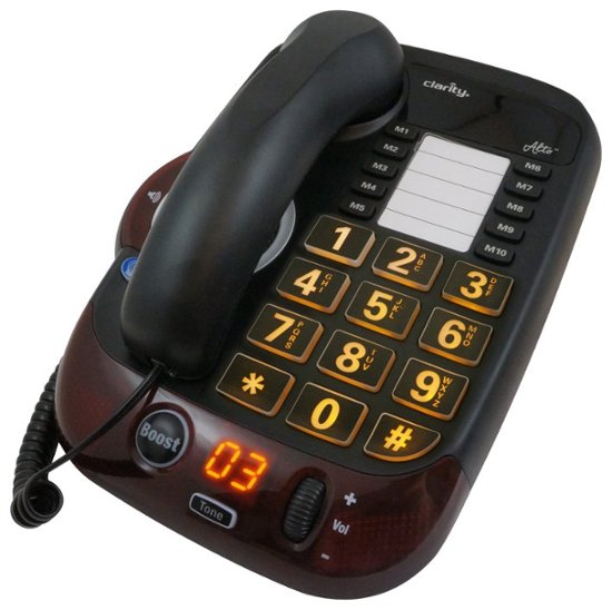 Clarity CLARITYALTO Alto Corded Phone with BuiltIn Speakerphone Black