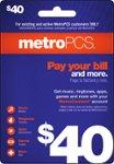 Front Zoom. MetroPCS - $40 Payment Card - Purple.