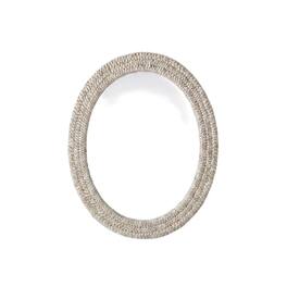Elegant Decor - Oval Cornhusk Mirror 30x36 - Linen White