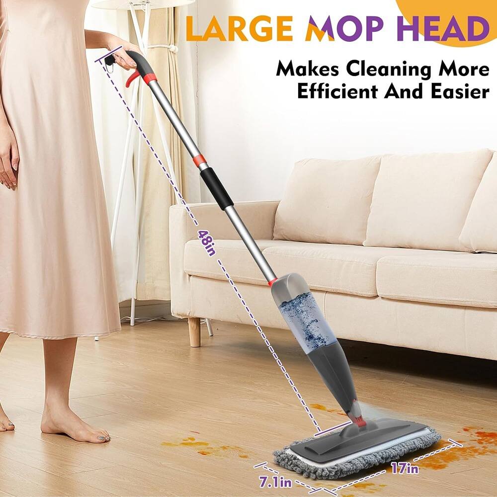LARGE MOP HEAD  
Makes Cleaning More Efficient And Easier  

48in  
7.1in  
17in